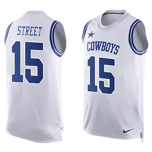  Cowboys #15 Devin Street White Men's Stitched NFL Limited Tank Top Jersey